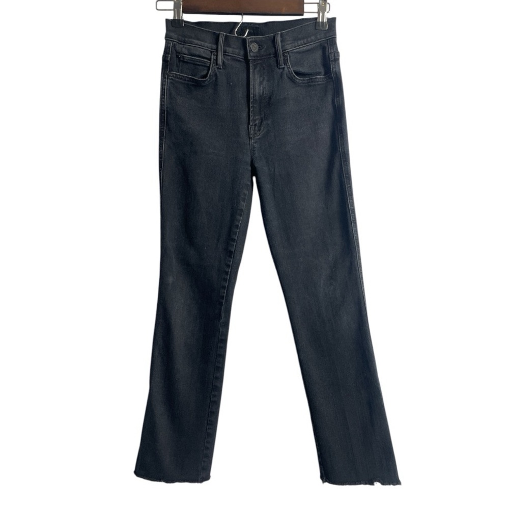 Mother High Waisted Rascal Ankle Fray in Blackbird Size 25